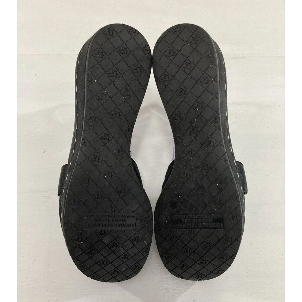 Donald J Pliner Salya Sandals Women’s 8M Black Suede 2.5" Wedge Dress Shoes - Picture 6 of 10